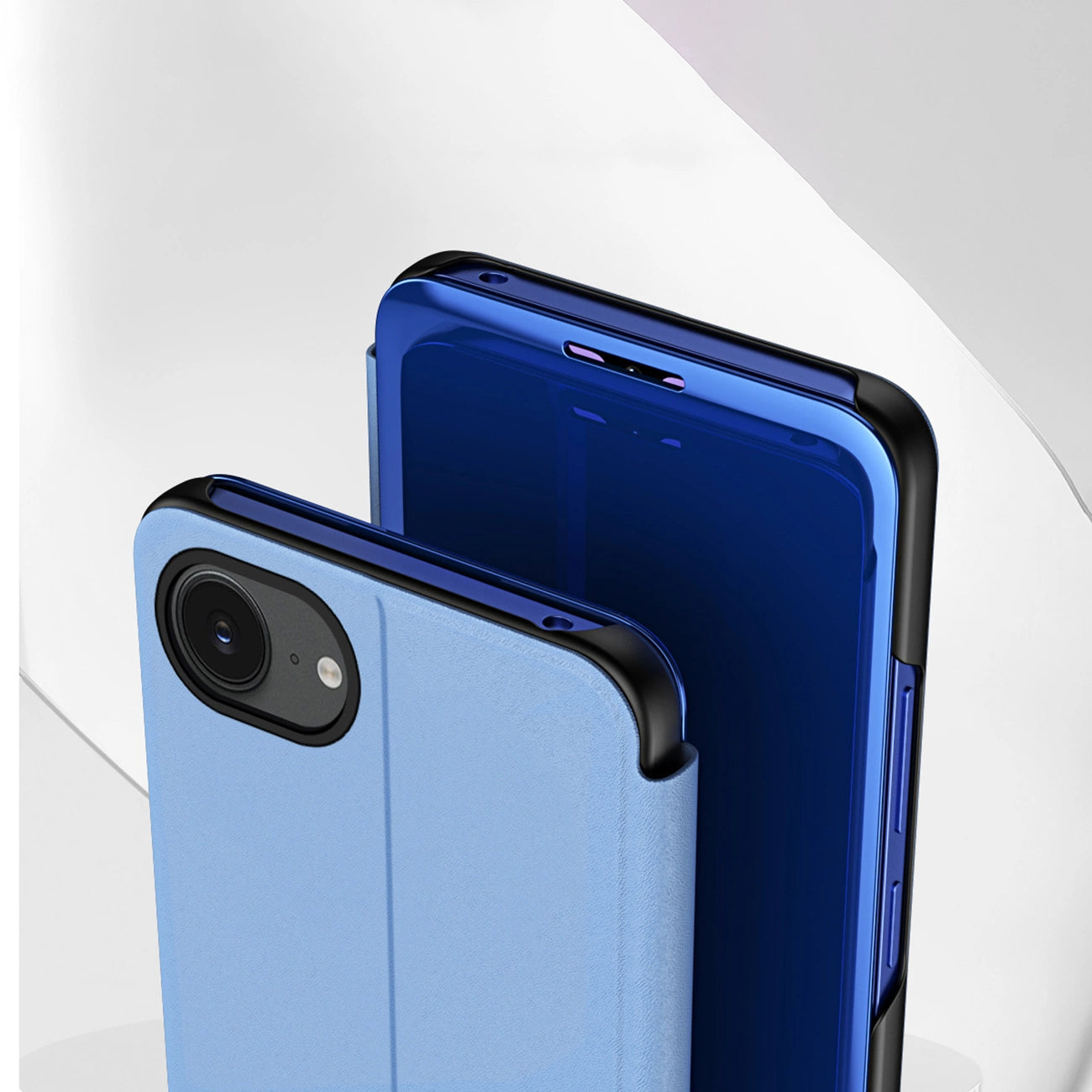 Clear View Case for iPhone 16e Flip Cover - Blue_4