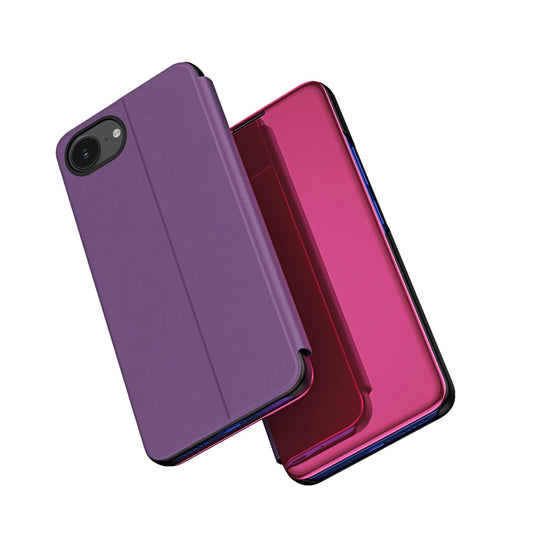 Clear View Case for iPhone 16e Flip Cover - Pink_0