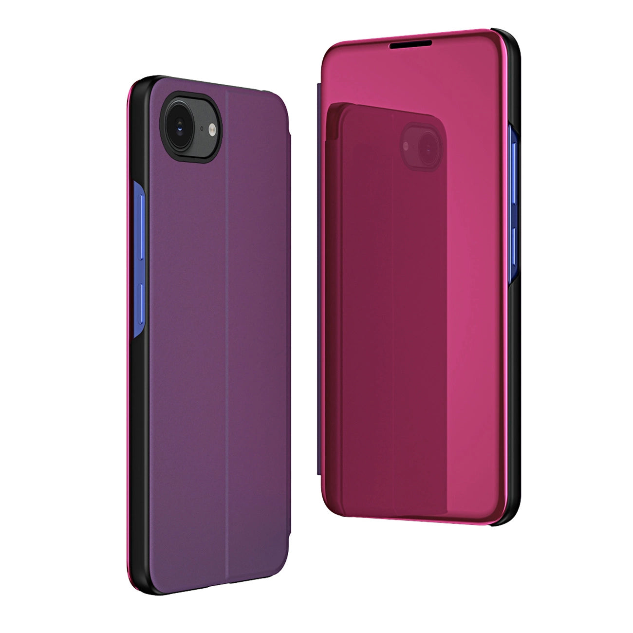 Clear View Case for iPhone 16e Flip Cover - Pink_1