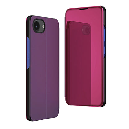 Clear View Case for iPhone 16e Flip Cover - Pink_1
