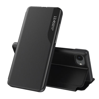 Eco Leather View Case elegant case with flap and stand for iPhone 16e - black_0