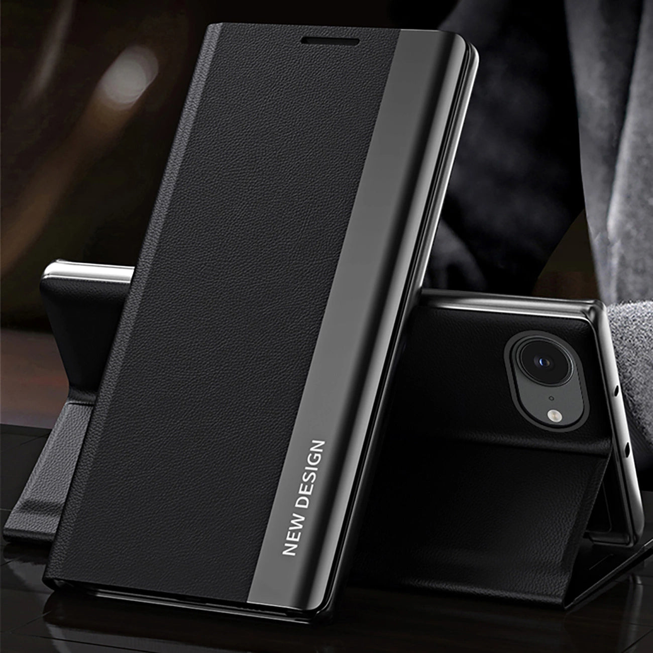 Sleep Case Pro for iPhone 16e with Flip and Stand - Black_1