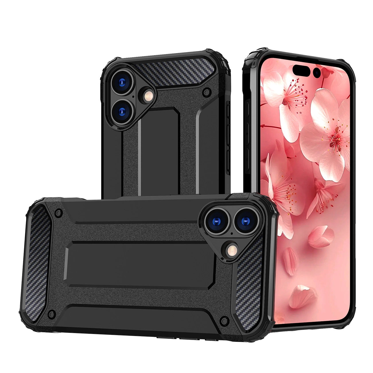 Hybrid Armor Case for iPhone 16e - Black_0
