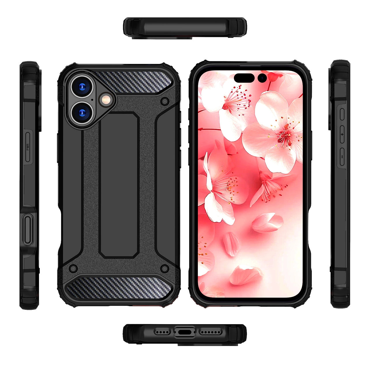 Hybrid Armor Case for iPhone 16e - Black_3