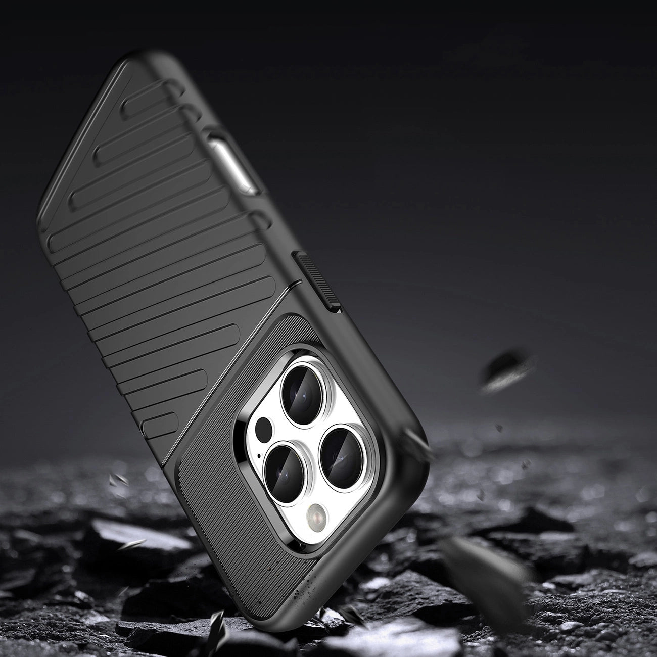 Thunder Case for iPhone 16e Silicone Armored Cover - Black_2