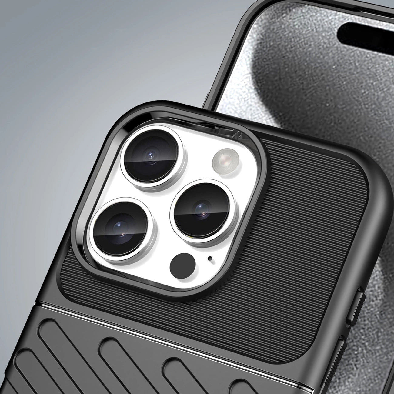 Thunder Case for iPhone 16e Silicone Armored Cover - Black_5