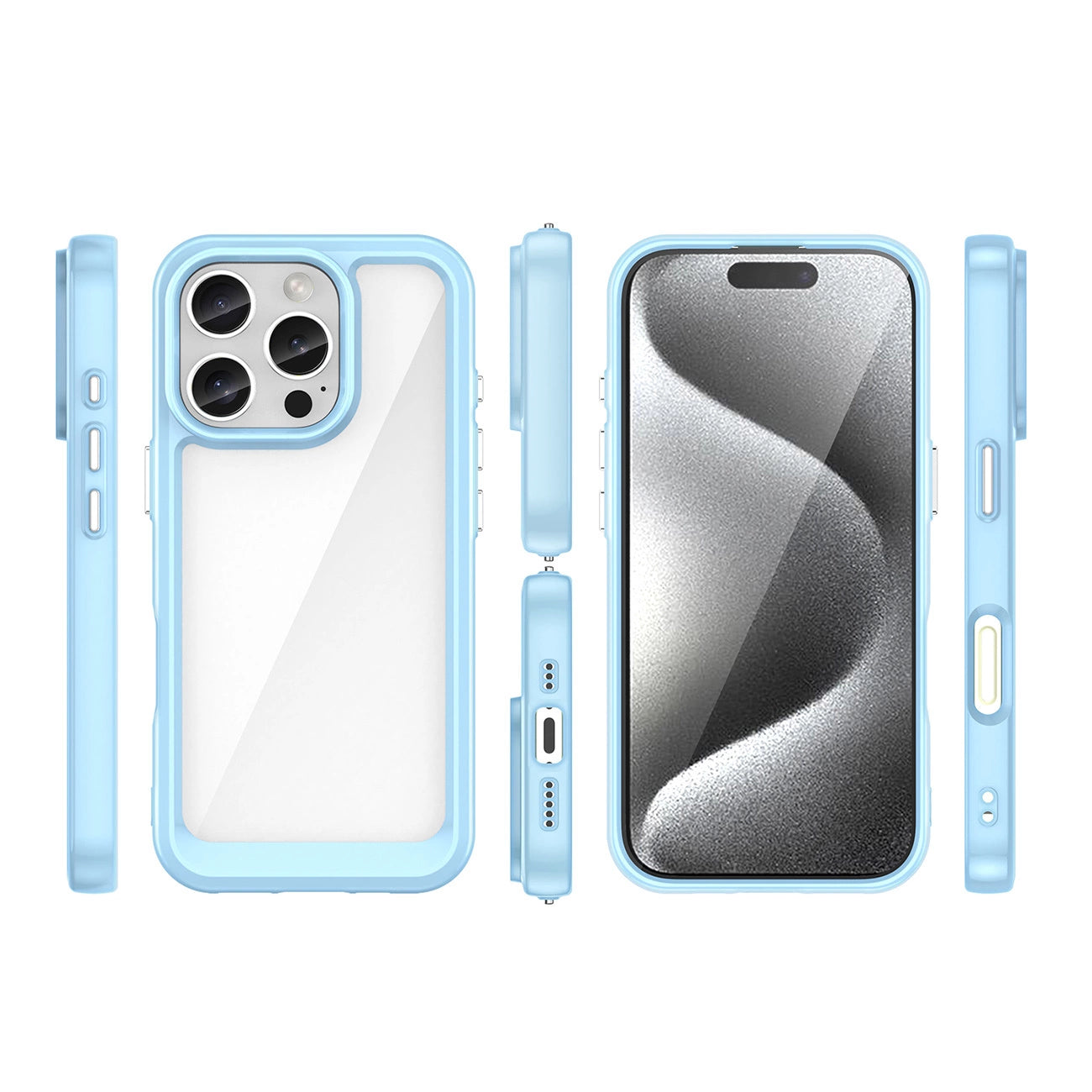 Outer Space Case for iPhone 16e Flexible Frame Cover - Blue_1