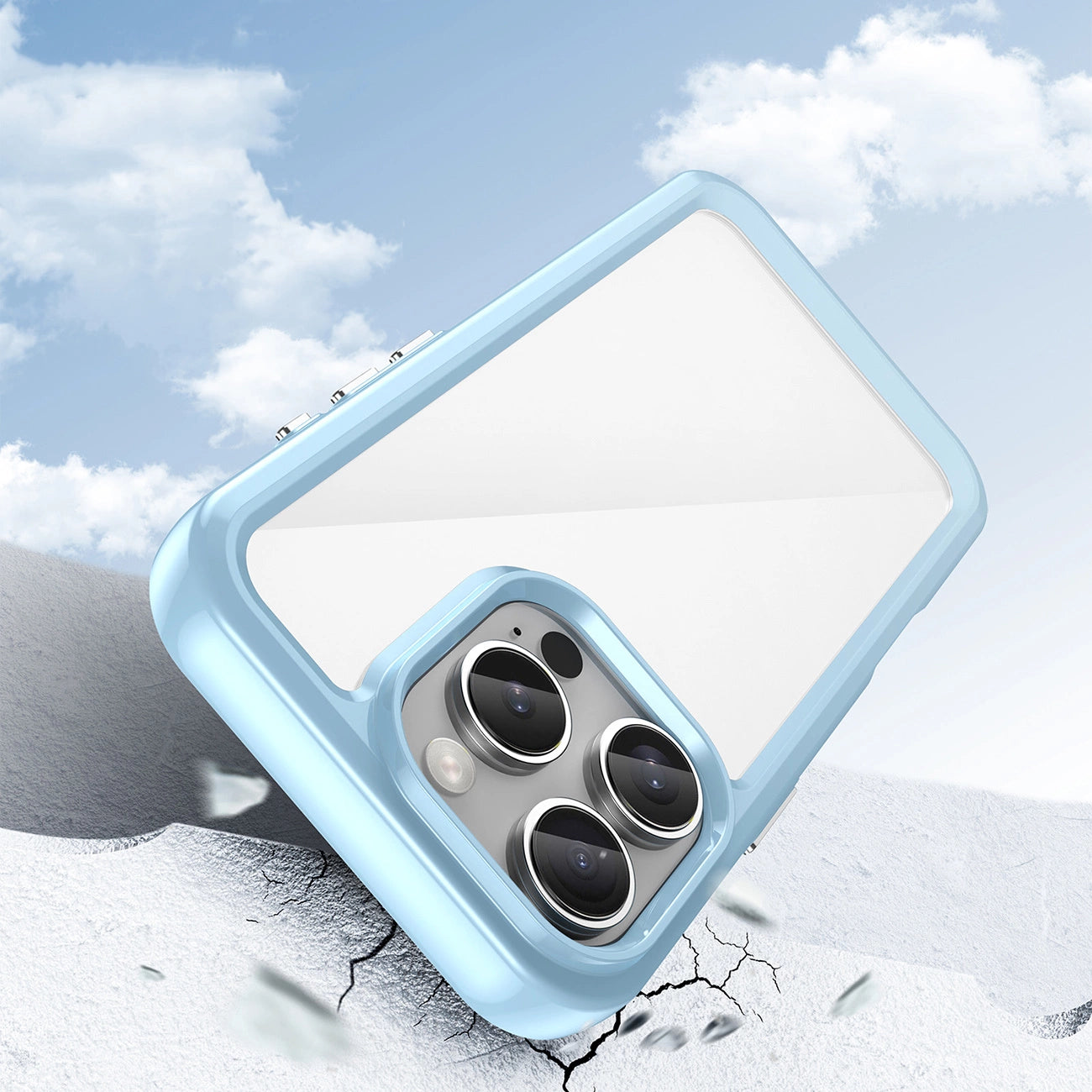 Outer Space Case for iPhone 16e Flexible Frame Cover - Blue_2