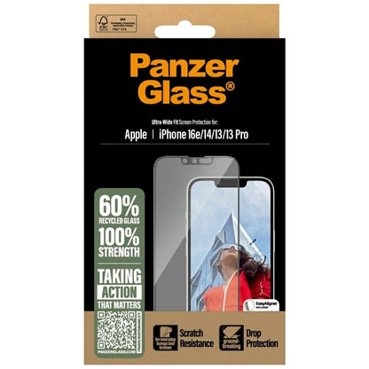 PanzerGlass Ultra-Wide Fit Tempered Glass for iPhone 13 / 13 Pro / 14 / 16e - Clear_3