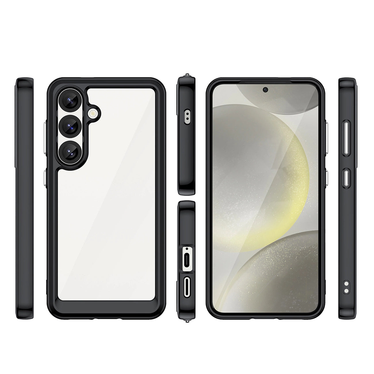 Outer Space Case for Samsung Galaxy S25 Edge Cover with Flexible Frame - Black_1