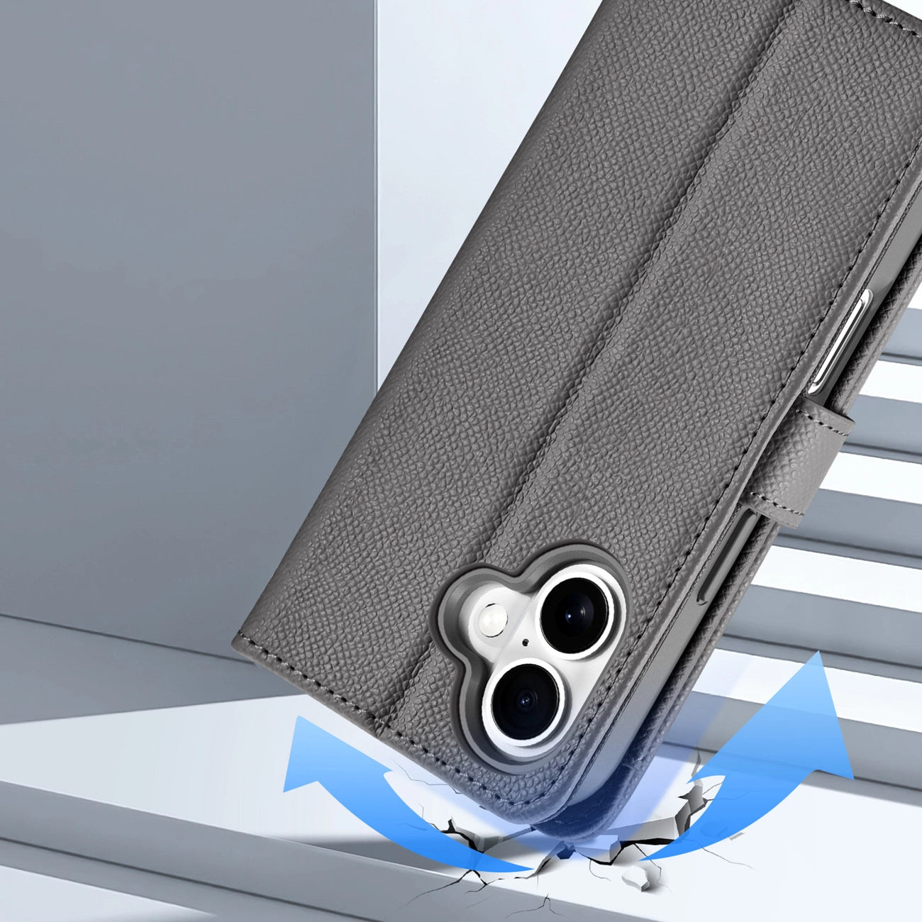 Dux Ducis Lawa Leather Case for iPhone 16 - Gray_9