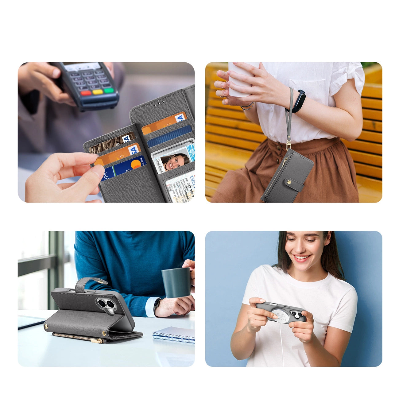 Dux Ducis Lawa Leather Case for iPhone 16 - Gray_3