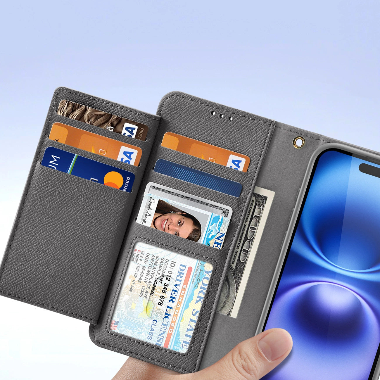 Dux Ducis Lawa Leather Case for iPhone 16 - Gray_6