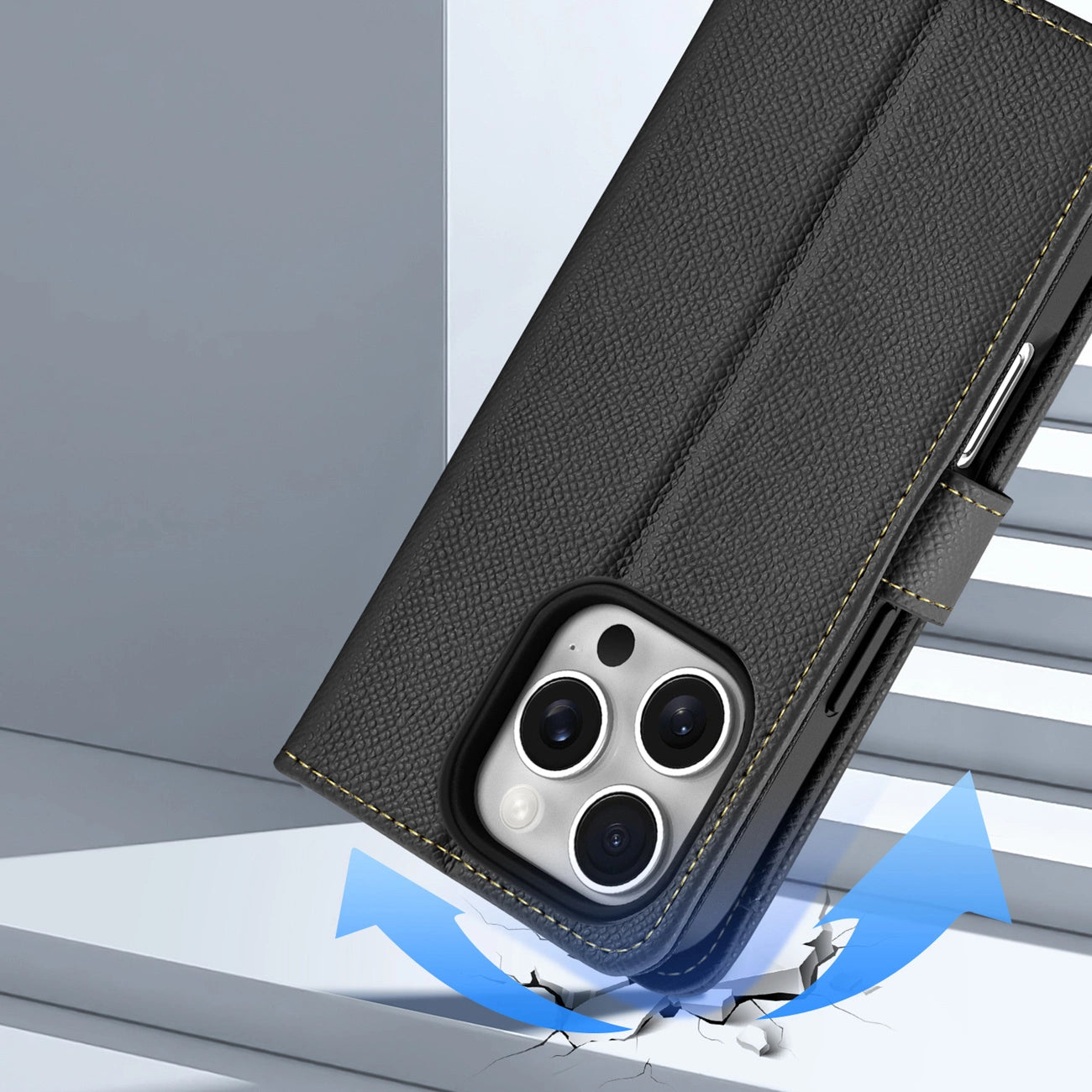 Dux Ducis Lawa Leather Case for iPhone 16 Pro - Black_8