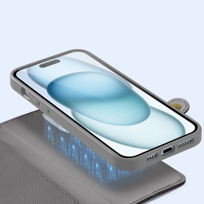 Dux Ducis Lawa Leather Case for iPhone 15 - Gray_5