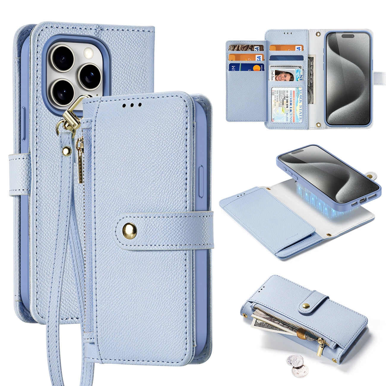 Dux Ducis Lawa Leather Case for iPhone 15 - Blue_0