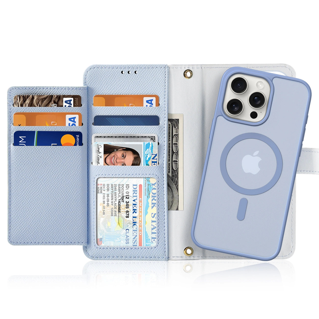 Dux Ducis Lawa Leather Case for iPhone 15 - Blue_1