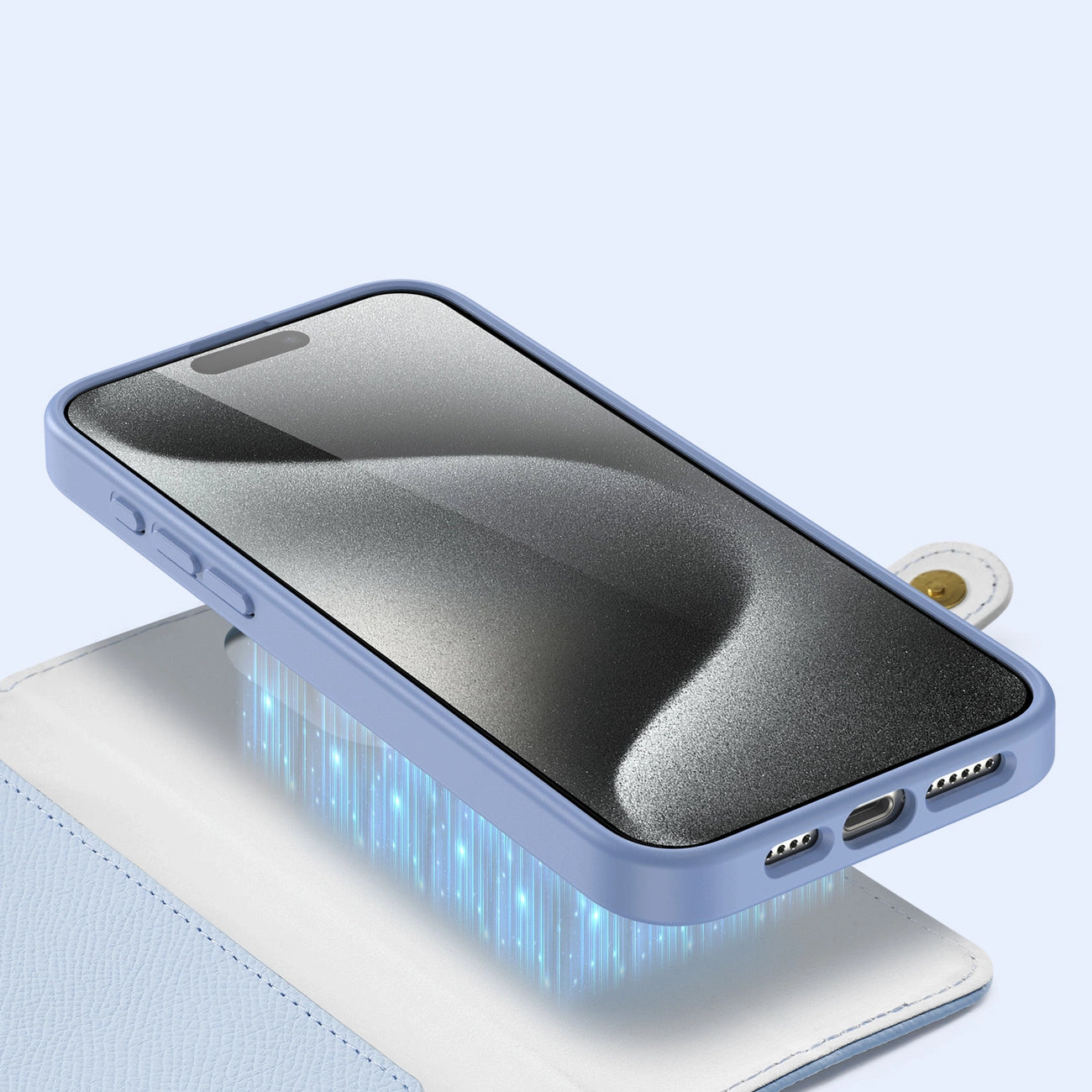 Dux Ducis Lawa Leather Case for iPhone 15 - Blue_5