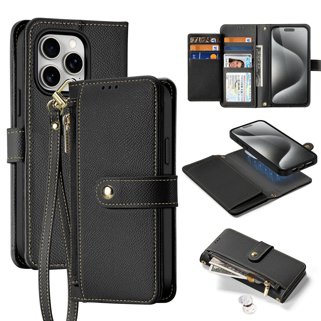 Dux Ducis Lawa Leather Case for iPhone 15 Pro - Black_0