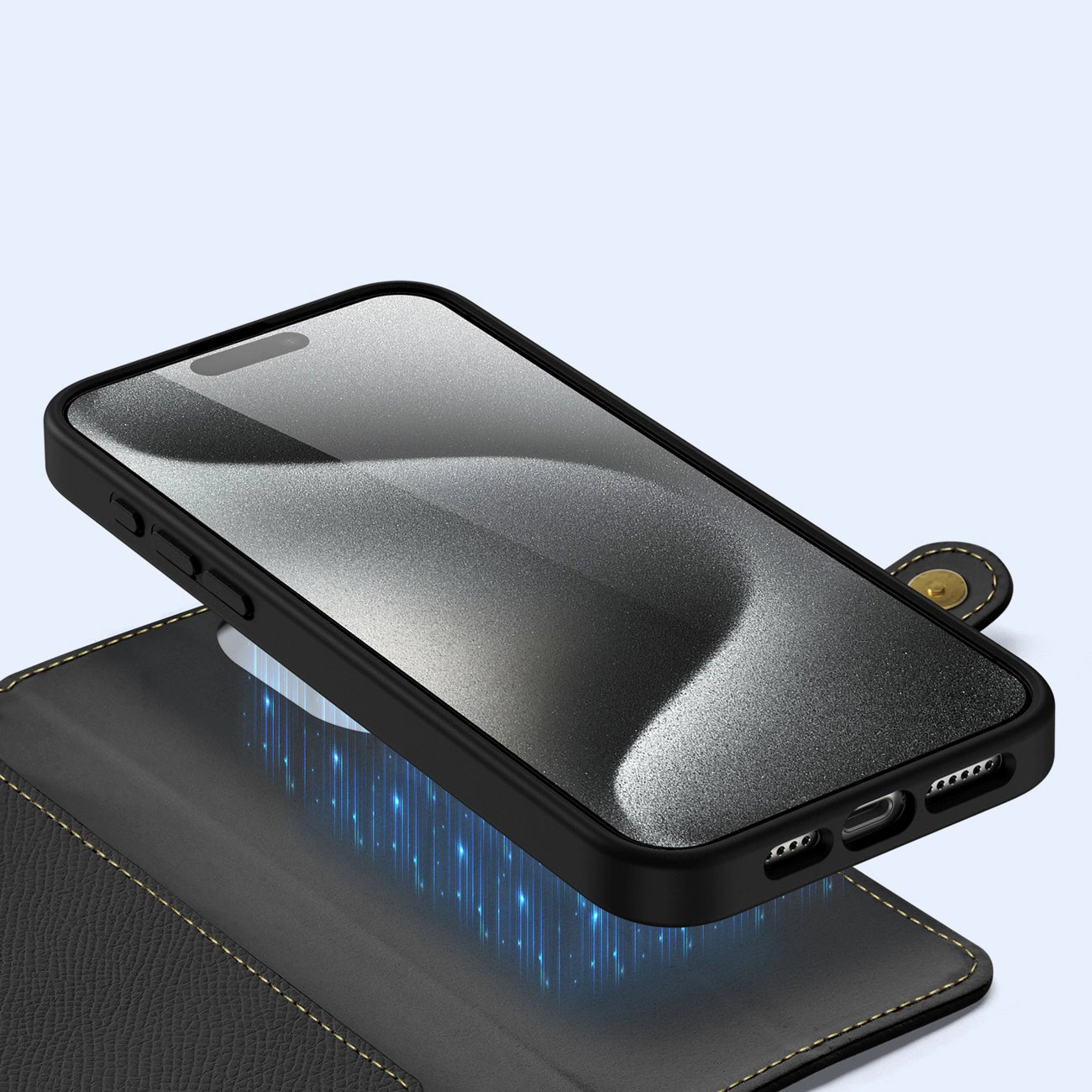 Dux Ducis Lawa Leather Case for iPhone 15 Pro - Black_5