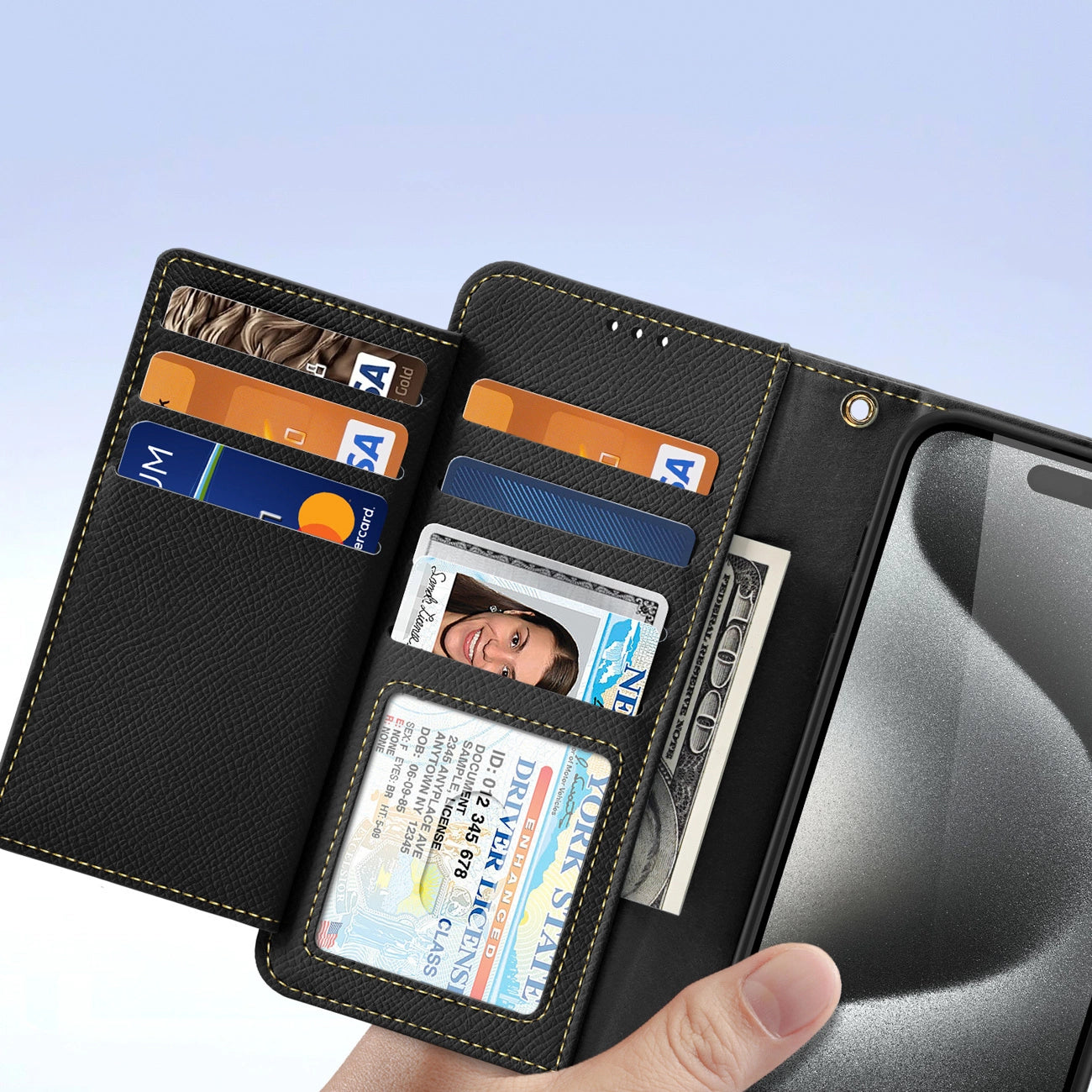 Dux Ducis Lawa Leather Case for iPhone 15 Pro - Black_7