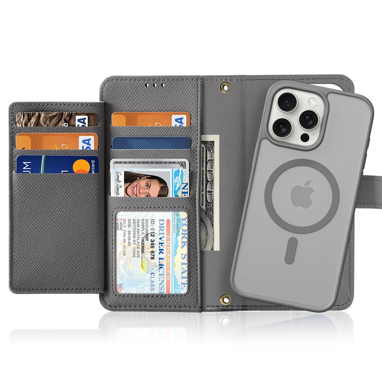 Dux Ducis Lawa Leather Case for iPhone 15 Pro - Gray_1