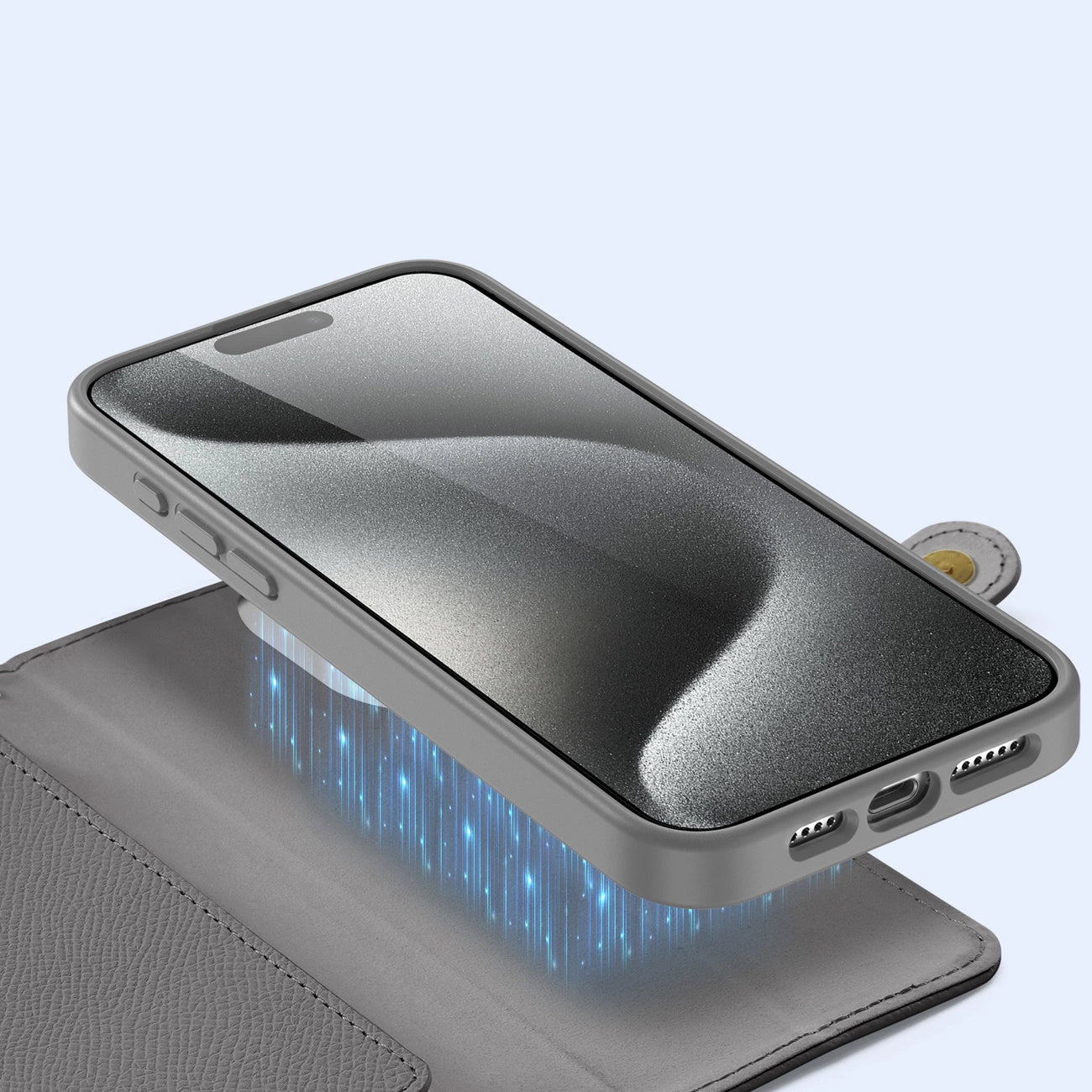 Dux Ducis Lawa Leather Case for iPhone 15 Pro - Gray_5