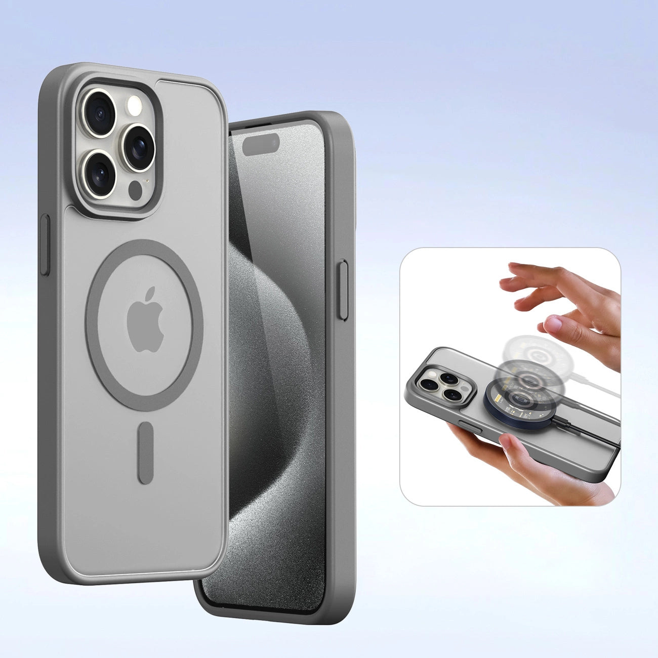 Dux Ducis Lawa Leather Case for iPhone 15 Pro - Gray_6