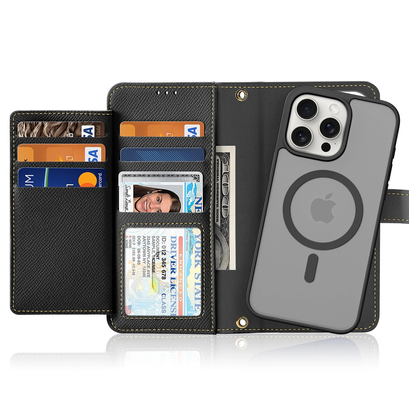 Dux Ducis Lawa Leather Case for iPhone 15 Pro Max - Black_1