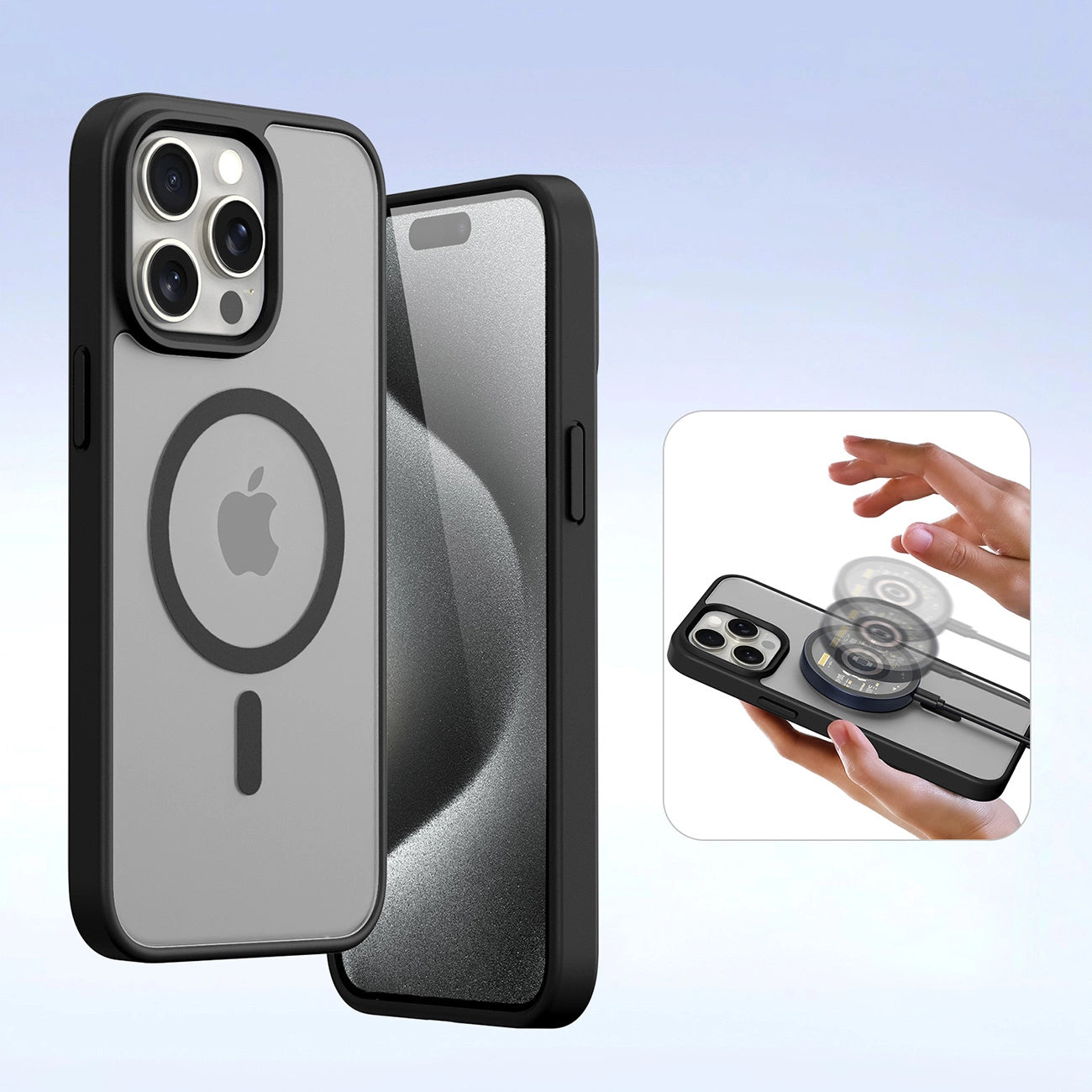 Dux Ducis Lawa Leather Case for iPhone 15 Pro Max - Black_4