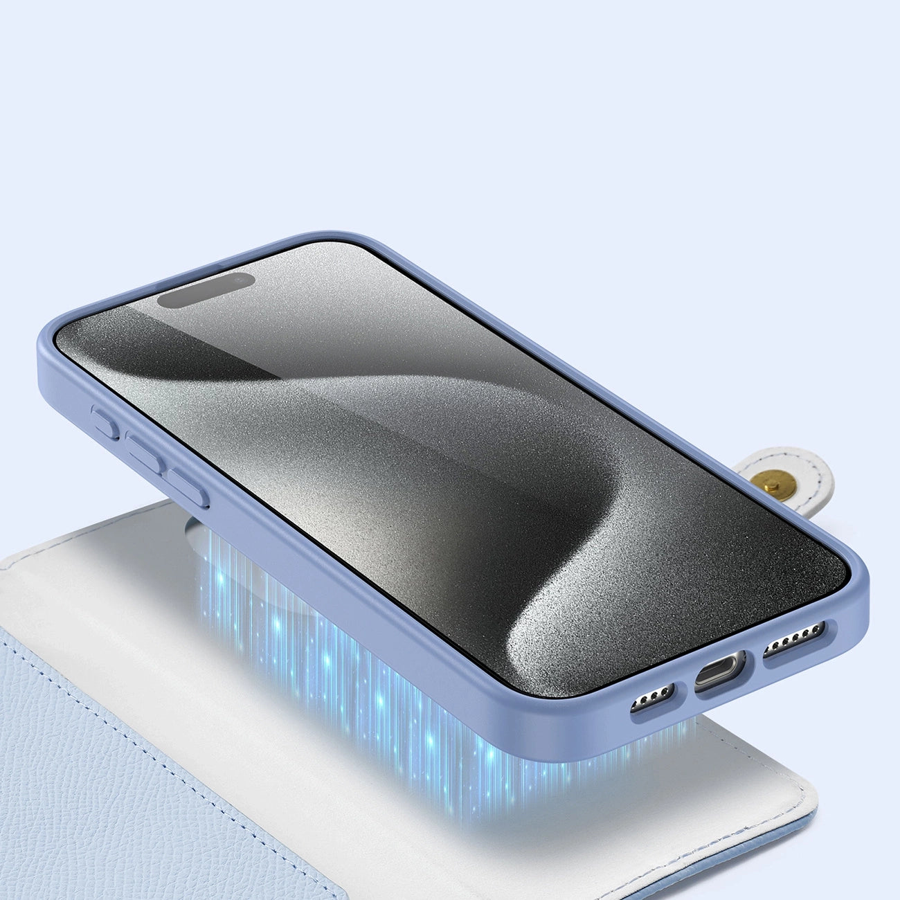 Dux Ducis Lawa Leather Case for iPhone 15 Pro Max - Blue_5
