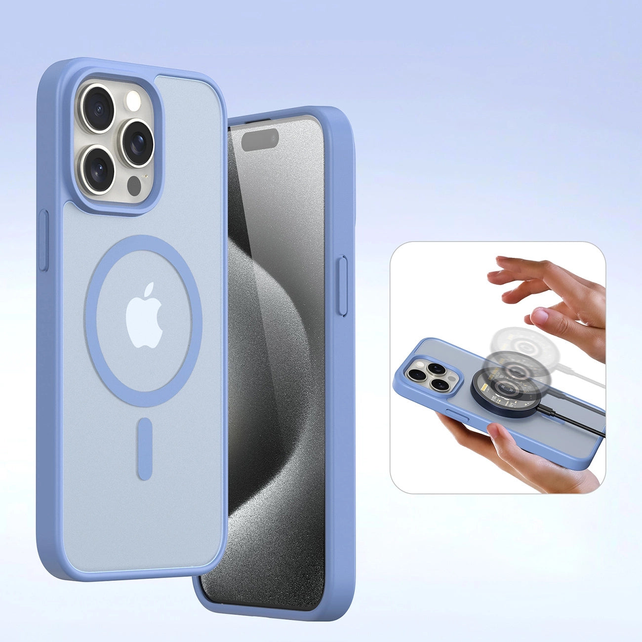 Dux Ducis Lawa Leather Case for iPhone 15 Pro Max - Blue_6