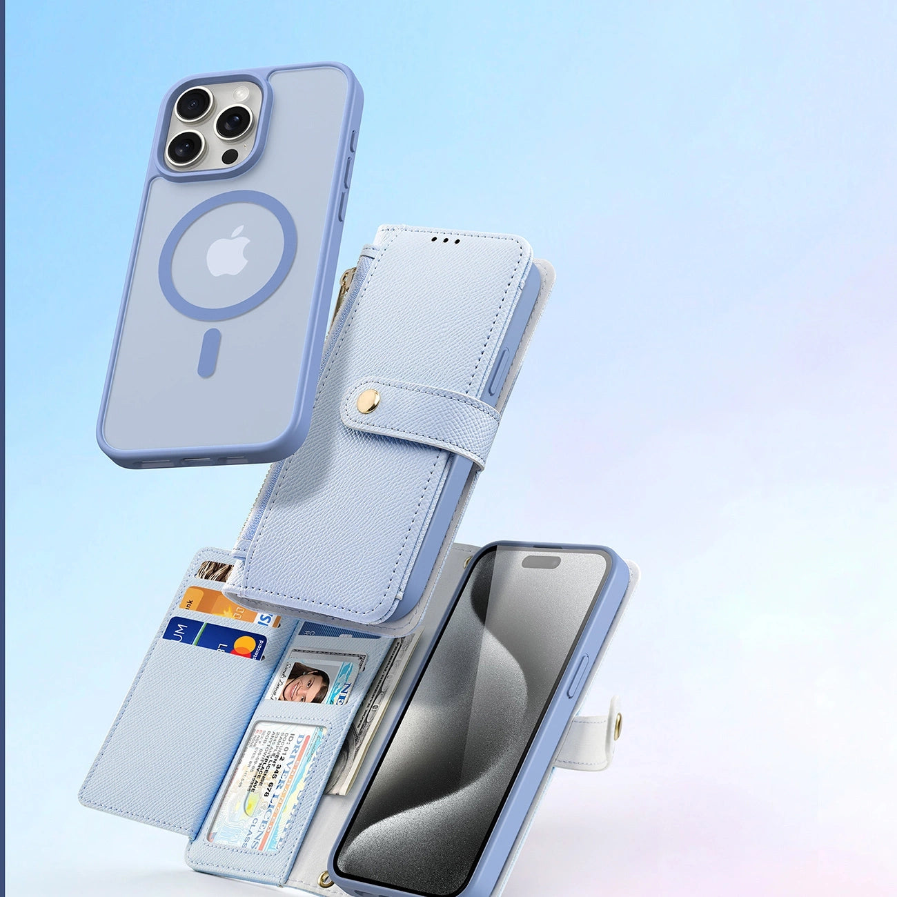 Dux Ducis Lawa Leather Case for iPhone 15 Pro Max - Blue_4