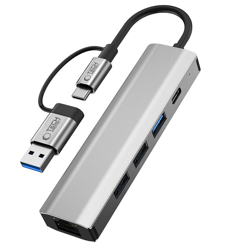 Tech-Protect HB03 HUB Adapter 5in1 USB-C + USB2.0 + USB3.0 + RJ45 - gray_2