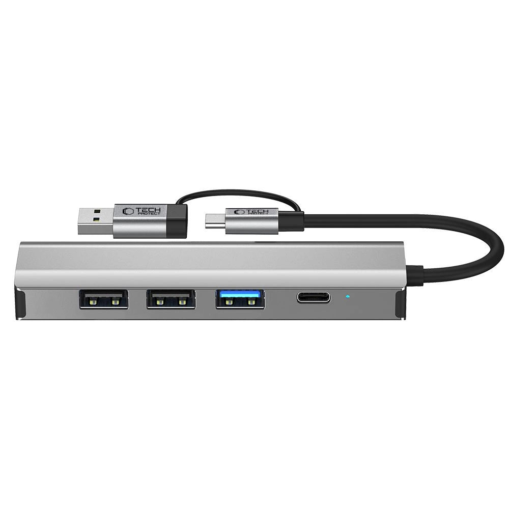 Tech-Protect HB03 HUB Adapter 5in1 USB-C + USB2.0 + USB3.0 + RJ45 - gray_3