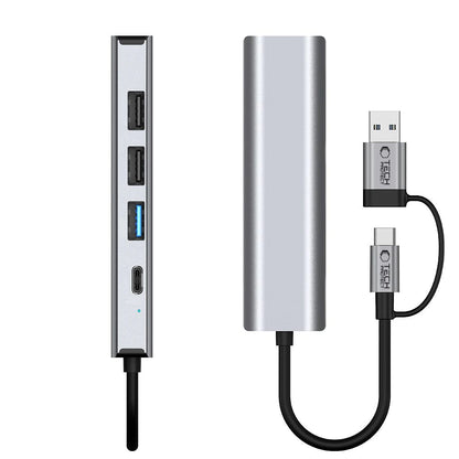 Tech-Protect HB03 HUB Adapter 5in1 USB-C + USB2.0 + USB3.0 + RJ45 - gray_6