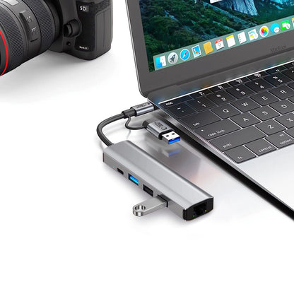 Tech-Protect HB03 HUB Adapter 5in1 USB-C + USB2.0 + USB3.0 + RJ45 - gray_8