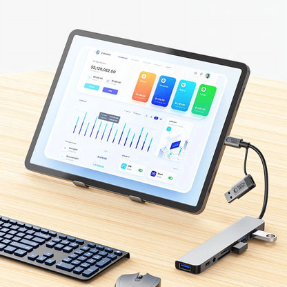 Tech-Protect HB06 HUB Adapter 8in1 TYPE-C + USB2.0 + USB3.0 + SD/TF + AV3.5 - gray_8