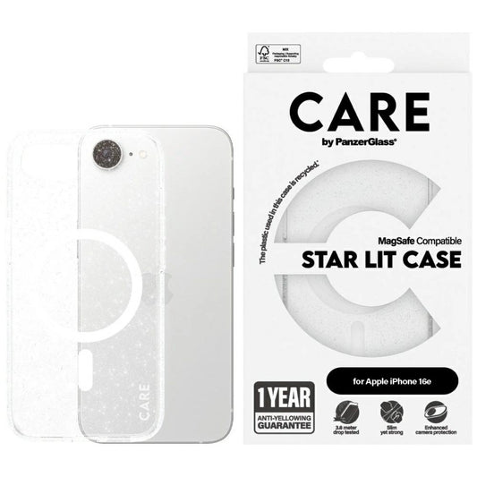 CARE by PanzerGlass Flagship Urban Combat StarLight White MagSafe iPhone 16e Case - Clear_0