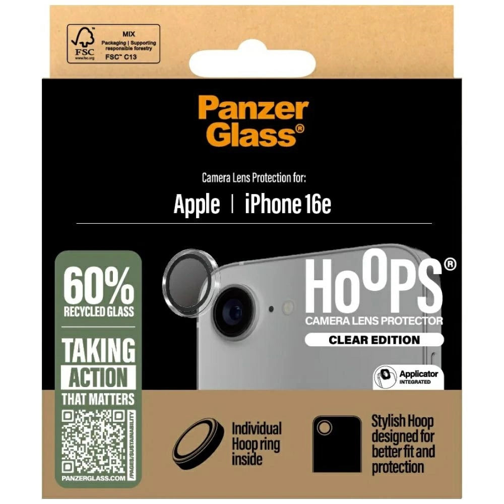 PanzerGlass Hoops Lens Protector for iPhone 16e - Clear Tempered Glass_3