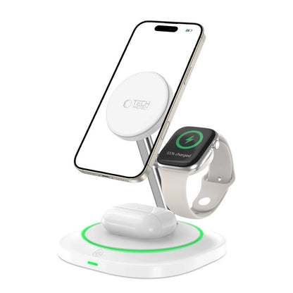 Tech-Protect QI15W-A46 3in1 Magnetic MagSafe Inductive Charger - White_1