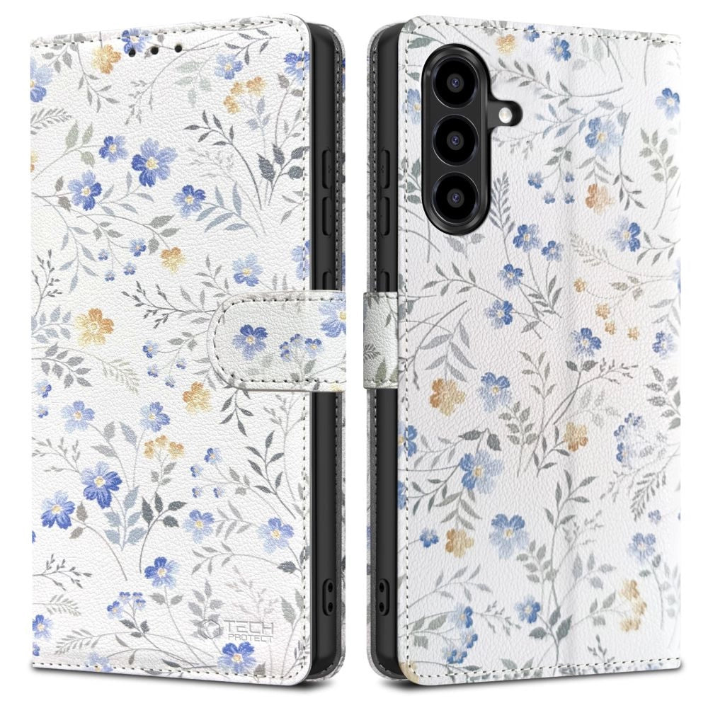 Tech-Protect Wallet Case for Samsung Galaxy A56 5G - White Daisies_0