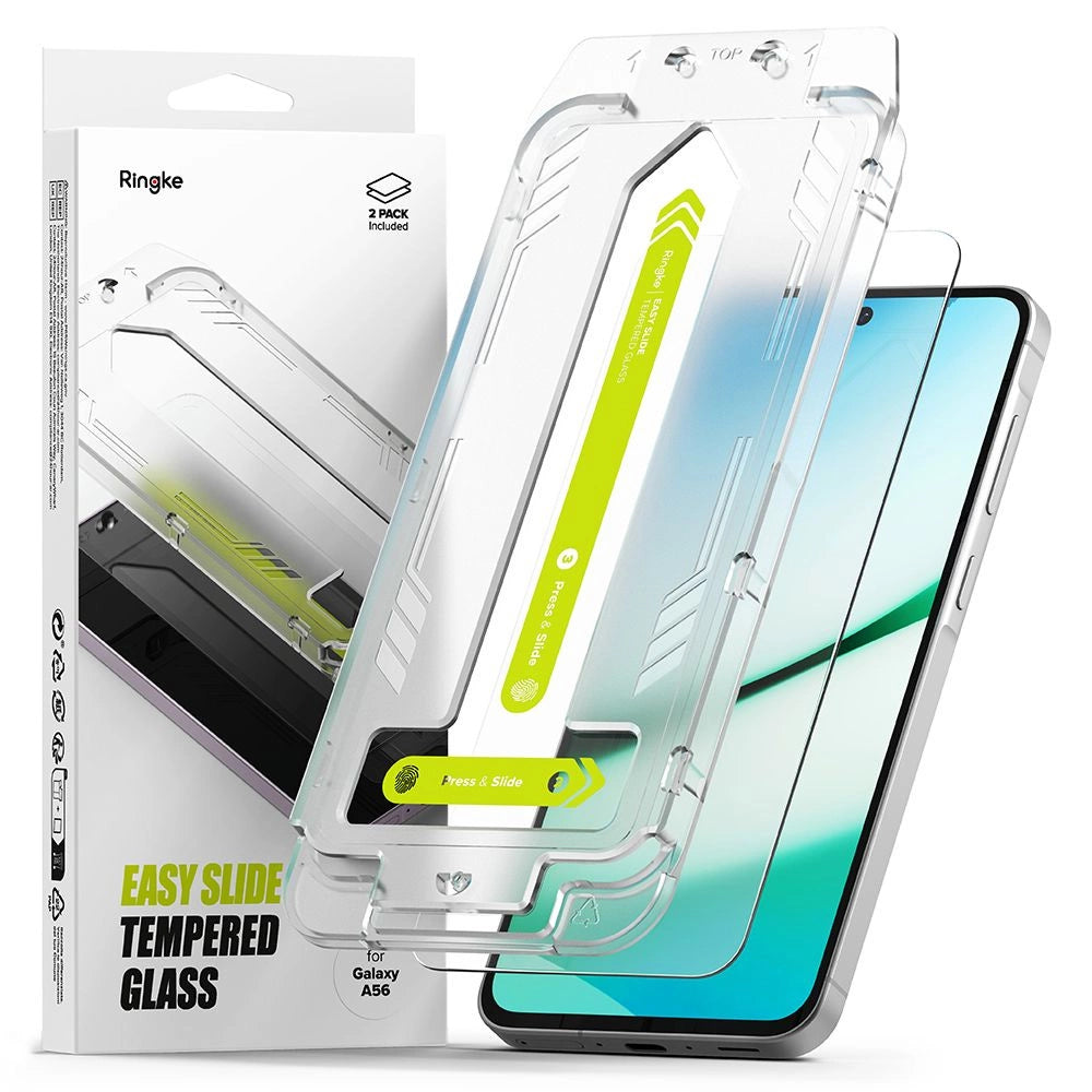 Ringke Easy Slide 2-pack tempered glass for Samsung Galaxy A56 5G - transparent_0