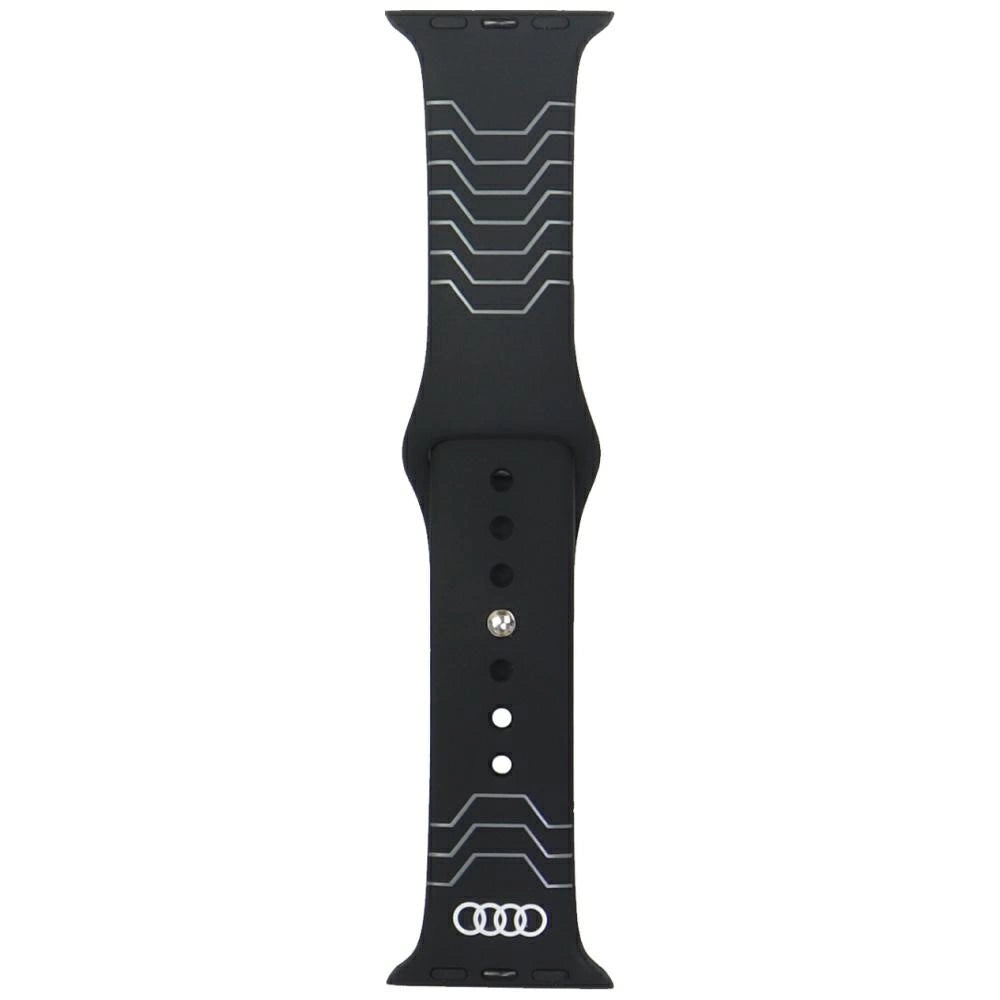 Audi Geometric Pattern Silicone Watch Strap for Apple Watch 40 / 41 / 42 mm - black_0