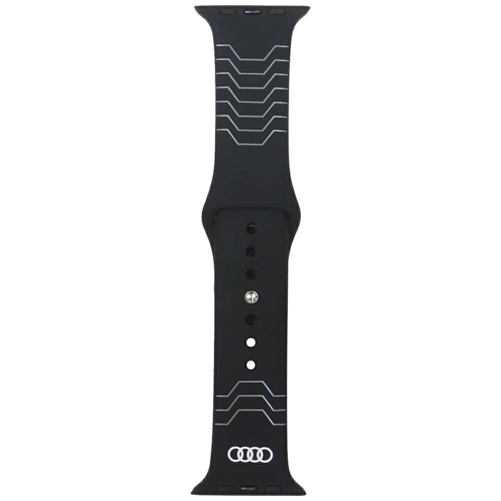 Audi Geometric Pattern Silicone Watch Strap for Apple Watch 44 / 45 / 46 / 49 mm - black_0