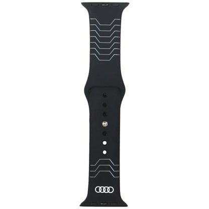 Audi Geometric Pattern Silicone Watch Strap for Apple Watch 44 / 45 / 46 / 49 mm - black_0