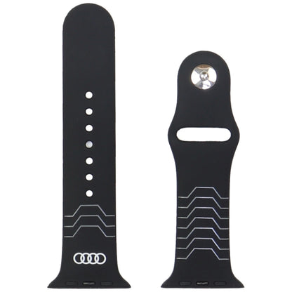 Audi Geometric Pattern Silicone Watch Strap for Apple Watch 44 / 45 / 46 / 49 mm - black_2