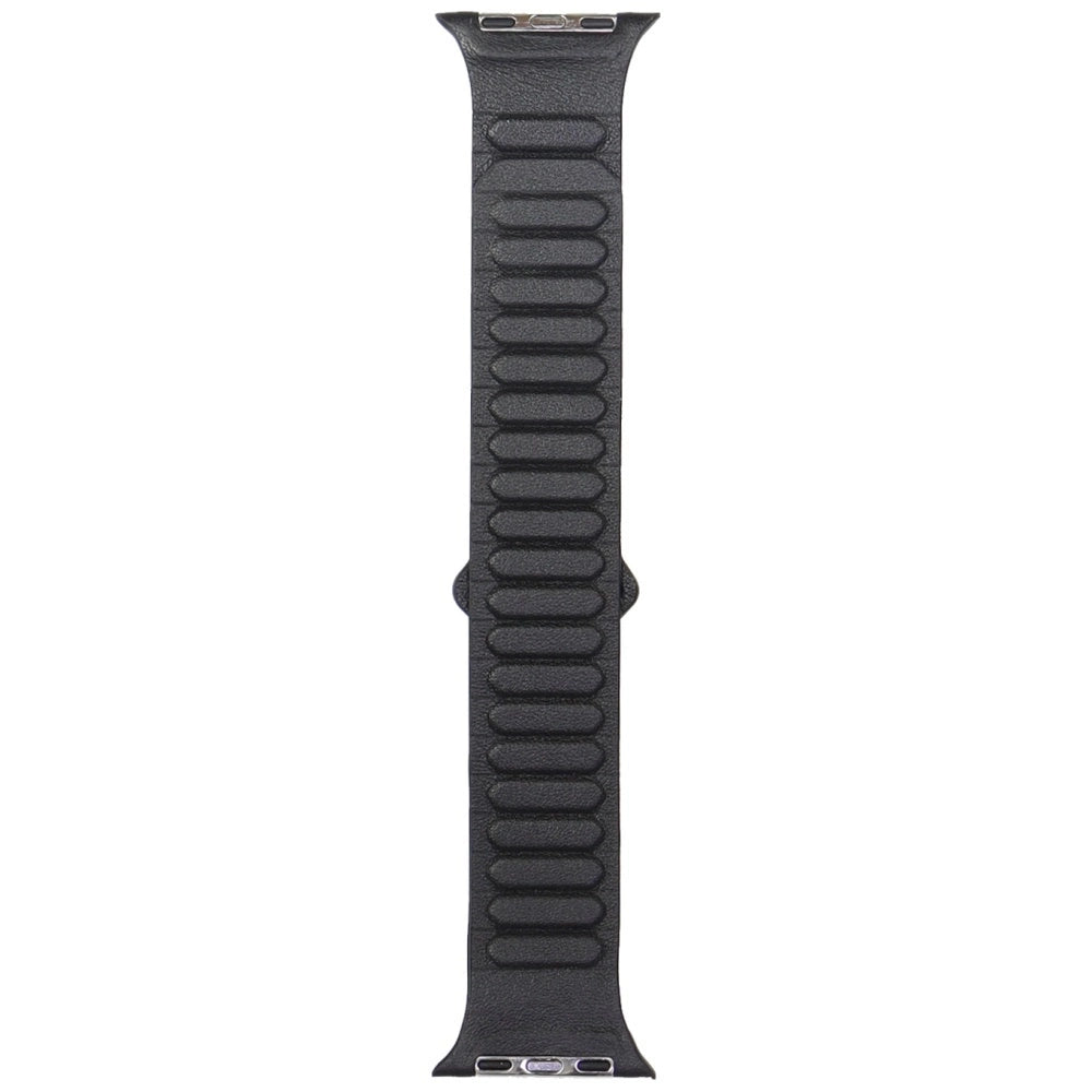 Audi Logo Genuine Leather Magnetic Ring Strap for Apple Watch 44 / 45 / 46 / 49 mm - Black_1