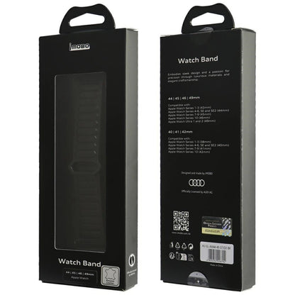 Audi Logo Genuine Leather Magnetic Ring Strap for Apple Watch 44 / 45 / 46 / 49 mm - Black_3