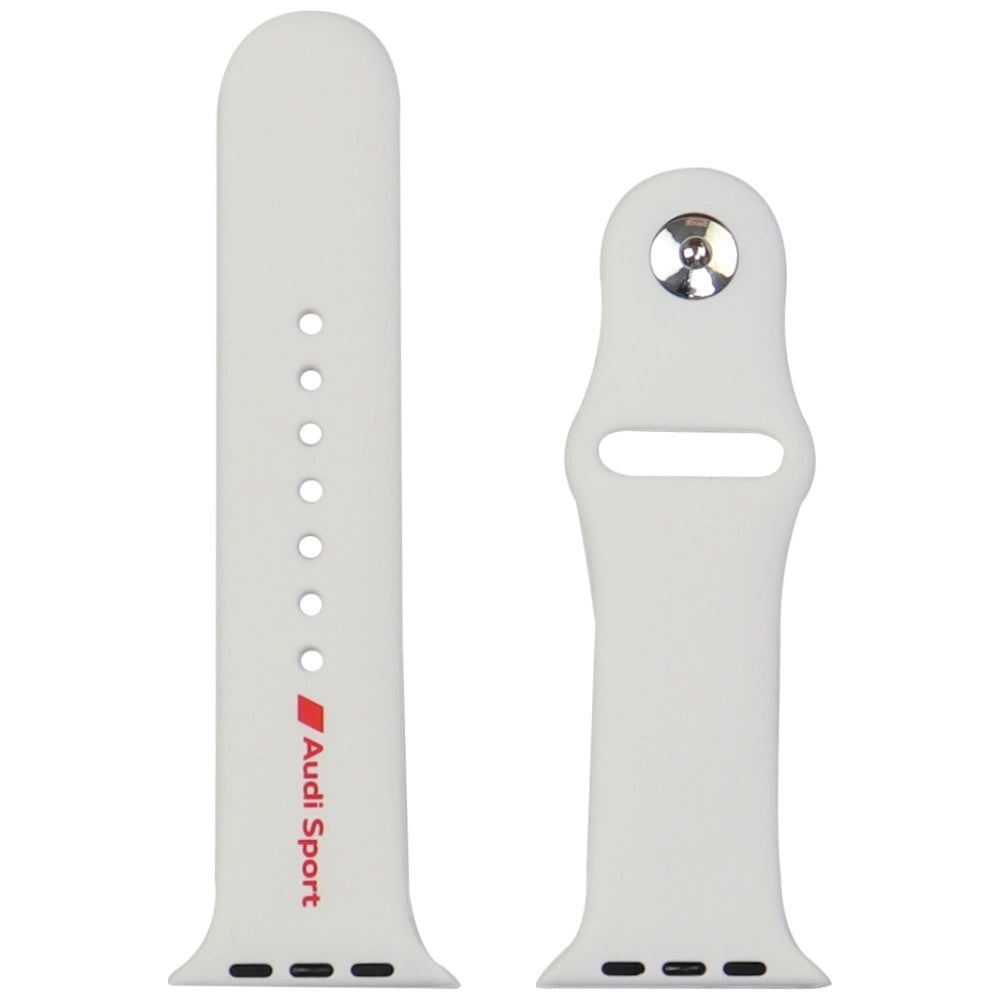 Audi Sport Red Logo Silicone Watch Strap for Apple Watch 44 / 45 / 46 / 49 mm - white_2